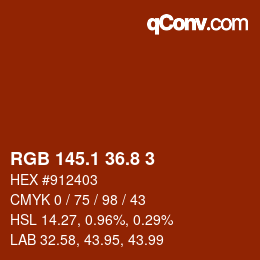 Color code: RGB 145.1 36.8 3 | qconv.com
