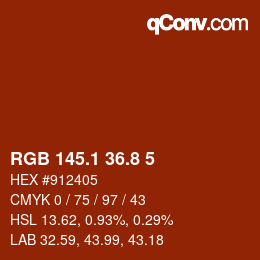 Farbcode: RGB 145.1 36.8 5 | qconv.com