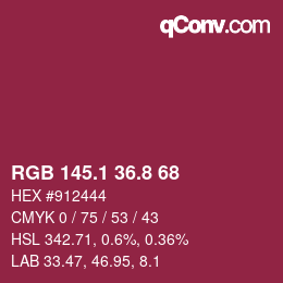 カラーコード: RGB 145.1 36.8 68 | qconv.com