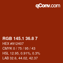 カラーコード: RGB 145.1 36.8 7 | qconv.com