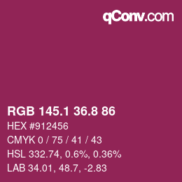 カラーコード: RGB 145.1 36.8 86 | qconv.com