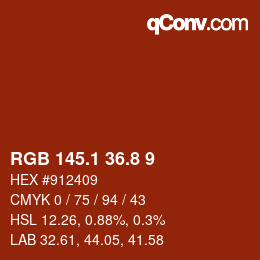 Color code: RGB 145.1 36.8 9 | qconv.com