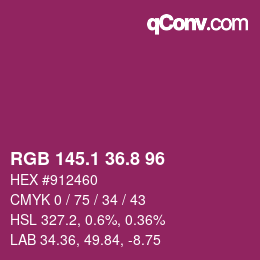 カラーコード: RGB 145.1 36.8 96 | qconv.com