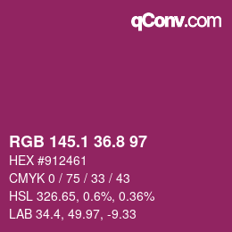カラーコード: RGB 145.1 36.8 97 | qconv.com