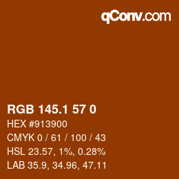 カラーコード: RGB 145.1 57 0 | qconv.com