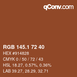 カラーコード: RGB 145.1 72 40 | qconv.com