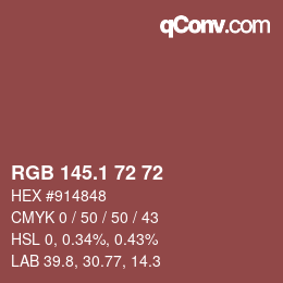 カラーコード: RGB 145.1 72 72 | qconv.com