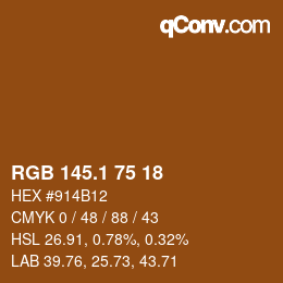 カラーコード: RGB 145.1 75 18 | qconv.com
