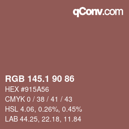 カラーコード: RGB 145.1 90 86 | qconv.com