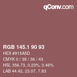 カラーコード: RGB 145.1 90 93 | qconv.com