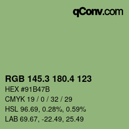 カラーコード: RGB 145.3 180.4 123 | qconv.com