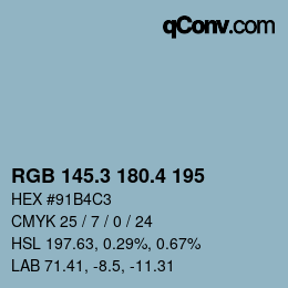 カラーコード: RGB 145.3 180.4 195 | qconv.com