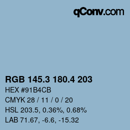 カラーコード: RGB 145.3 180.4 203 | qconv.com