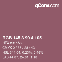 カラーコード: RGB 145.3 90.4 105 | qconv.com