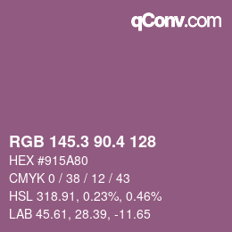 カラーコード: RGB 145.3 90.4 128 | qconv.com