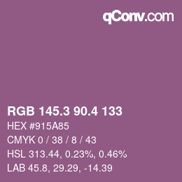 カラーコード: RGB 145.3 90.4 133 | qconv.com