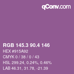 カラーコード: RGB 145.3 90.4 146 | qconv.com