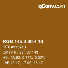 カラーコード: RGB 145.3 90.4 19 | qconv.com