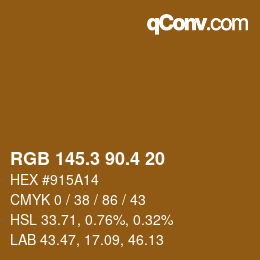 カラーコード: RGB 145.3 90.4 20 | qconv.com