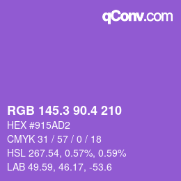 カラーコード: RGB 145.3 90.4 210 | qconv.com