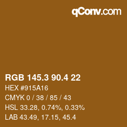 カラーコード: RGB 145.3 90.4 22 | qconv.com