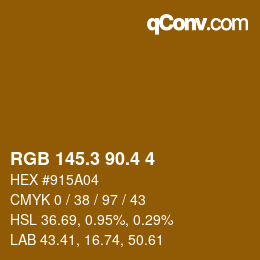 カラーコード: RGB 145.3 90.4 4 | qconv.com