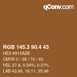 カラーコード: RGB 145.3 90.4 43 | qconv.com