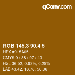カラーコード: RGB 145.3 90.4 5 | qconv.com