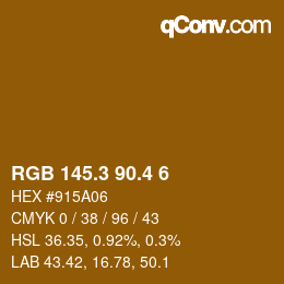 カラーコード: RGB 145.3 90.4 6 | qconv.com
