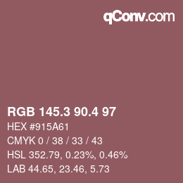 カラーコード: RGB 145.3 90.4 97 | qconv.com