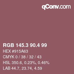 カラーコード: RGB 145.3 90.4 99 | qconv.com