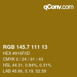 カラーコード: RGB 145.7 111 13 | qconv.com