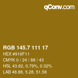 カラーコード: RGB 145.7 111 17 | qconv.com