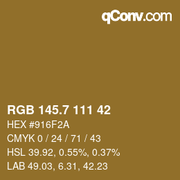 カラーコード: RGB 145.7 111 42 | qconv.com