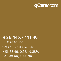カラーコード: RGB 145.7 111 48 | qconv.com