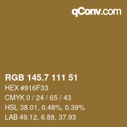 カラーコード: RGB 145.7 111 51 | qconv.com