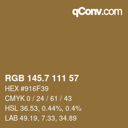 カラーコード: RGB 145.7 111 57 | qconv.com