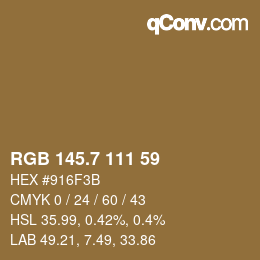 カラーコード: RGB 145.7 111 59 | qconv.com