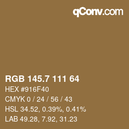 カラーコード: RGB 145.7 111 64 | qconv.com