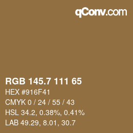 カラーコード: RGB 145.7 111 65 | qconv.com