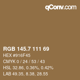 カラーコード: RGB 145.7 111 69 | qconv.com