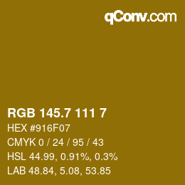 カラーコード: RGB 145.7 111 7 | qconv.com