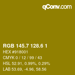 カラーコード: RGB 145.7 128.6 1 | qconv.com