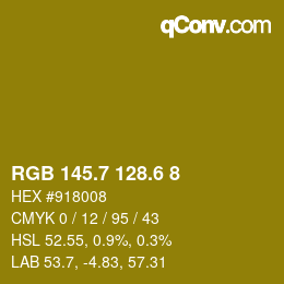 カラーコード: RGB 145.7 128.6 8 | qconv.com
