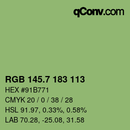 カラーコード: RGB 145.7 183 113 | qconv.com