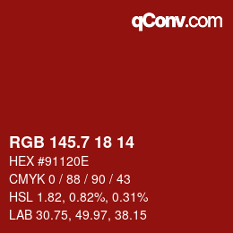 カラーコード: RGB 145.7 18 14 | qconv.com