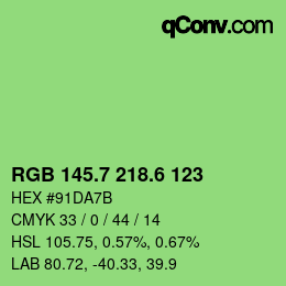 カラーコード: RGB 145.7 218.6 123 | qconv.com