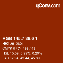 カラーコード: RGB 145.7 38.6 1 | qconv.com