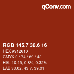 カラーコード: RGB 145.7 38.6 16 | qconv.com