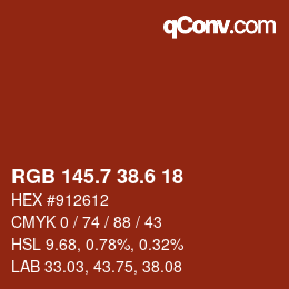 カラーコード: RGB 145.7 38.6 18 | qconv.com